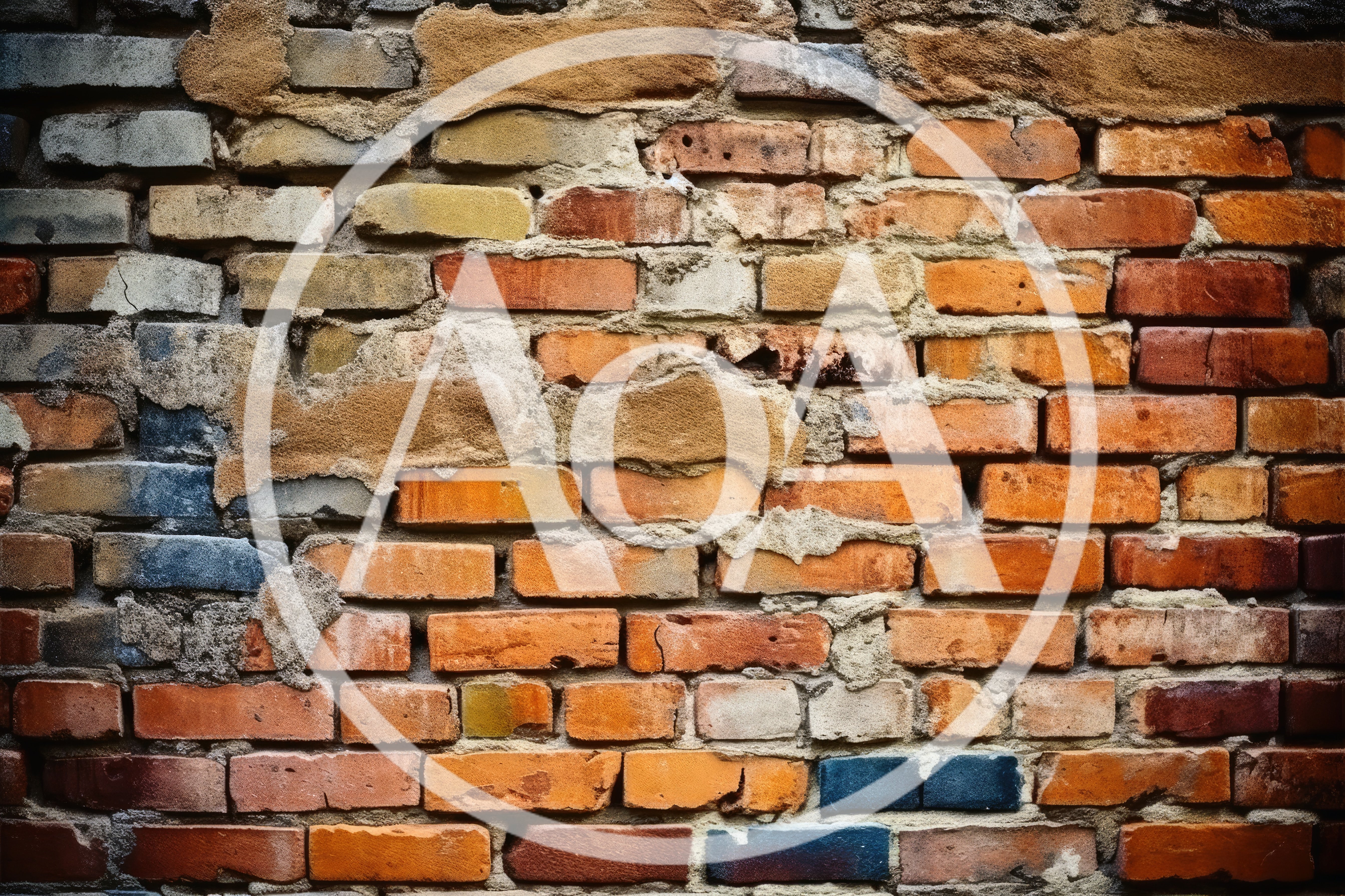 Weathered Brick Wall With Patchy Mortar Texture