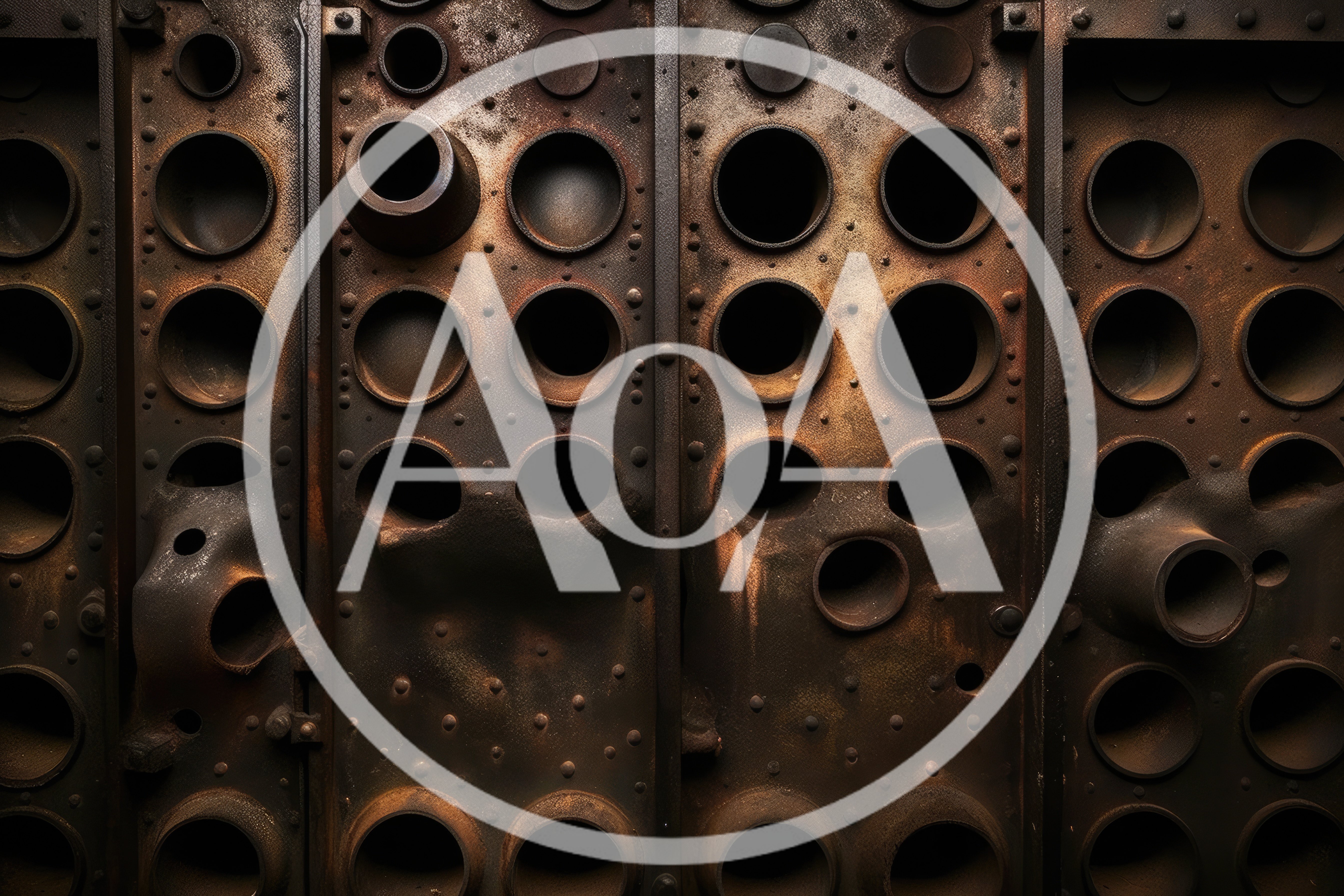 Industrial Metal Boiler Plate With Circular Openings