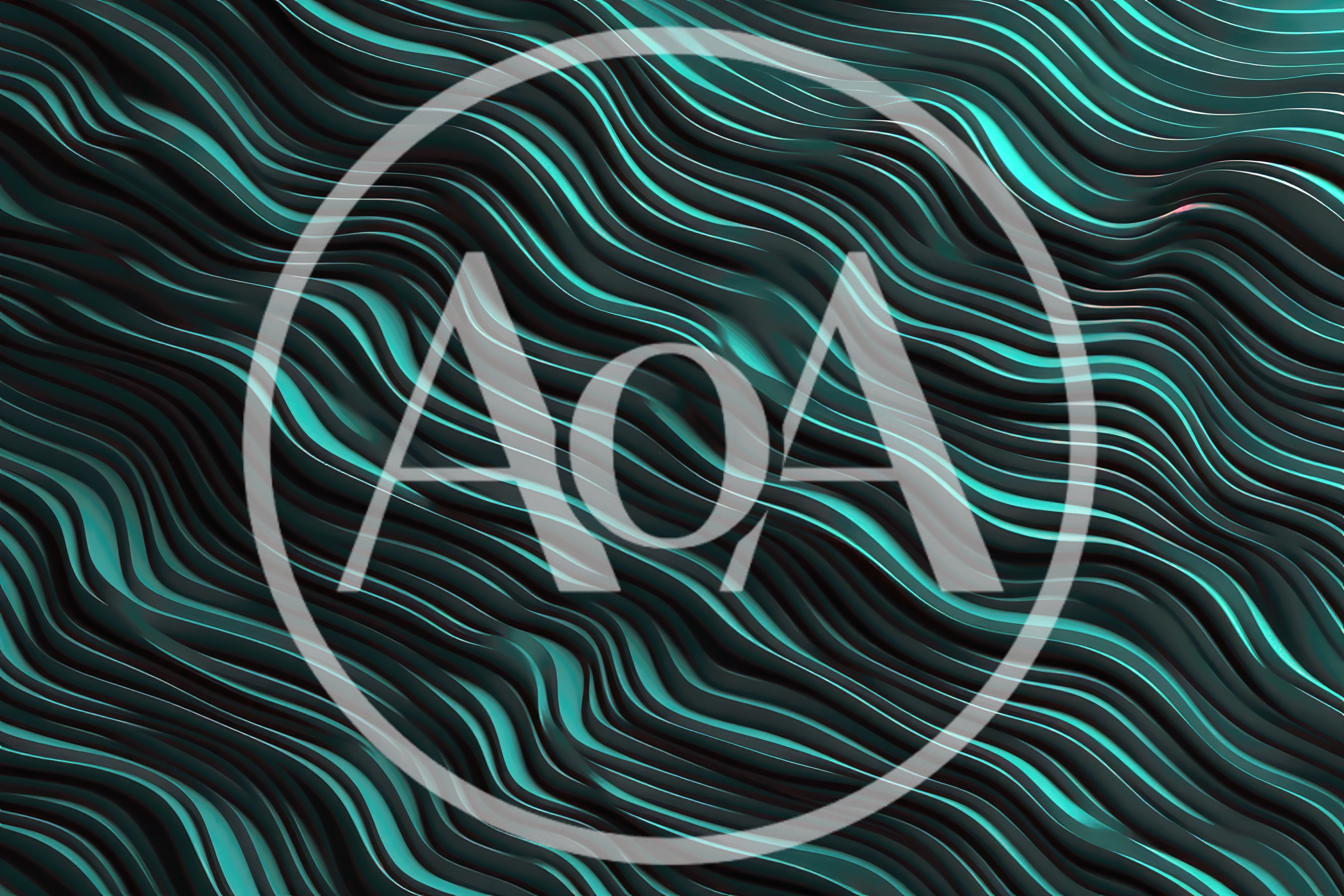 Abstract Teal And Black Wavy 3D Lines