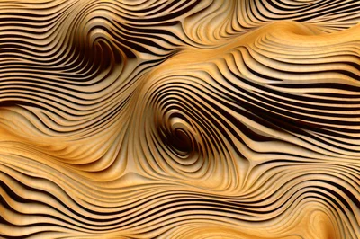 Abstract Wood Grain Texture With Flowing Curves