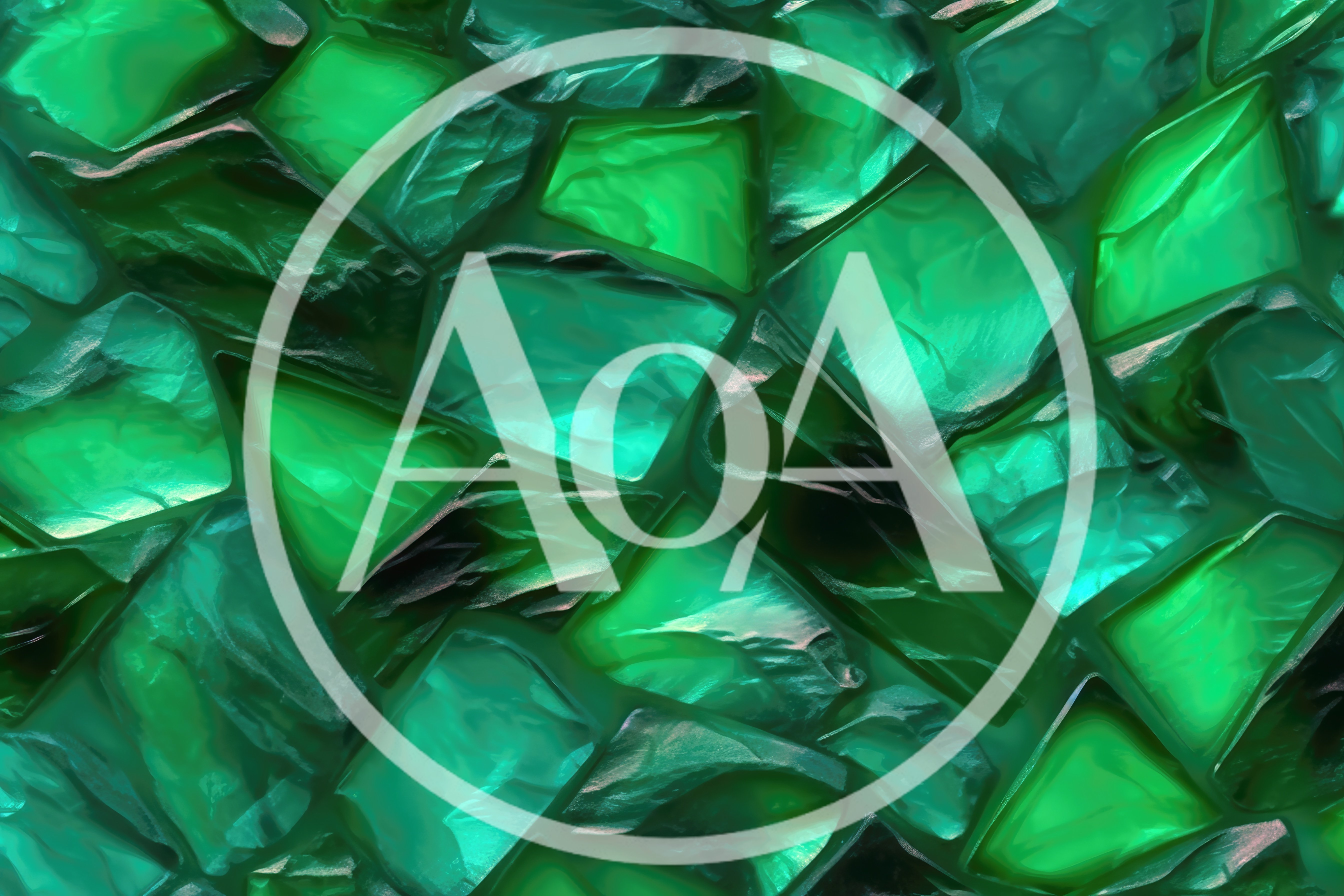 Abstract Green Gemstone Mosaic Texture Background