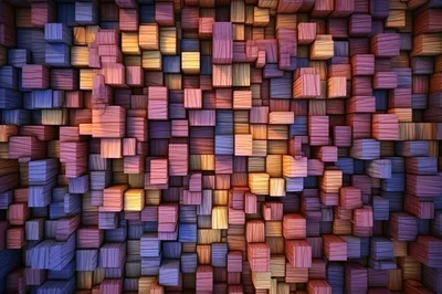 Abstract Background Of Colorful Wooden Cubes