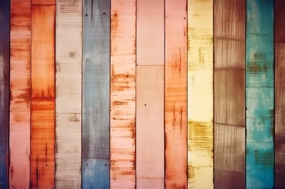 Vertical Multi Colored Weathered Metal Planks Background