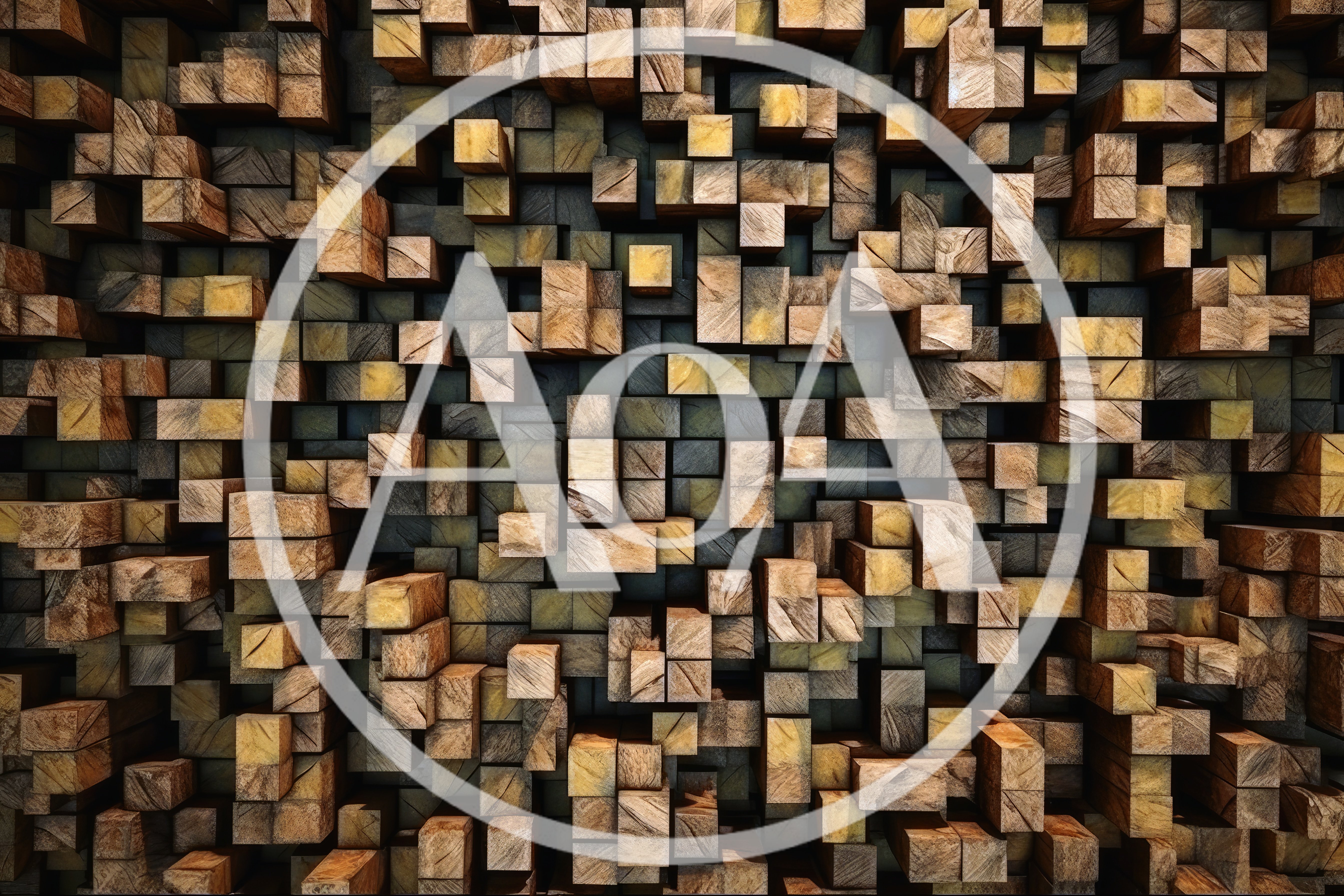 Abstract 3D Wooden Block Wall Texture