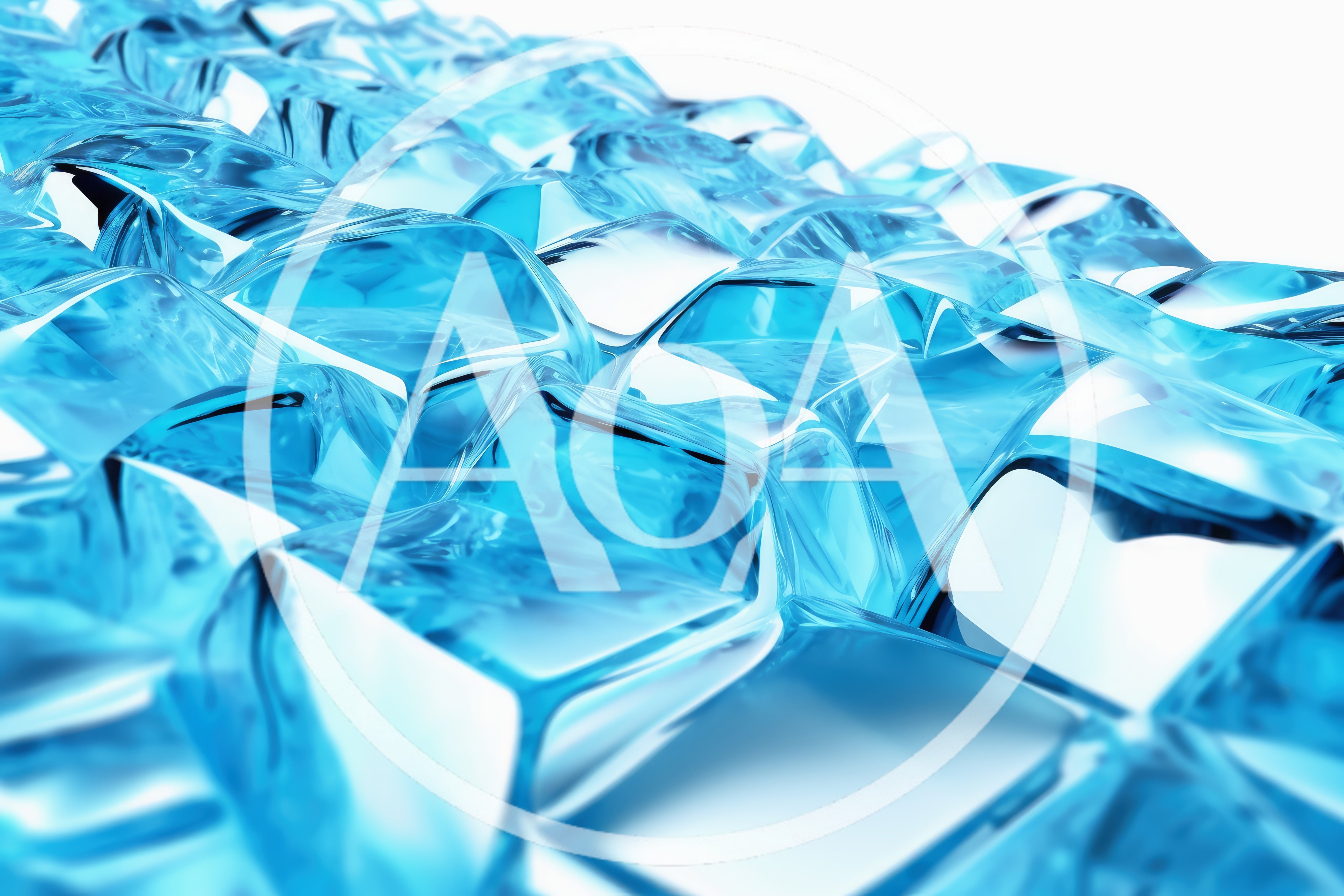 Abstract Blue Glass Geometric Surface Background