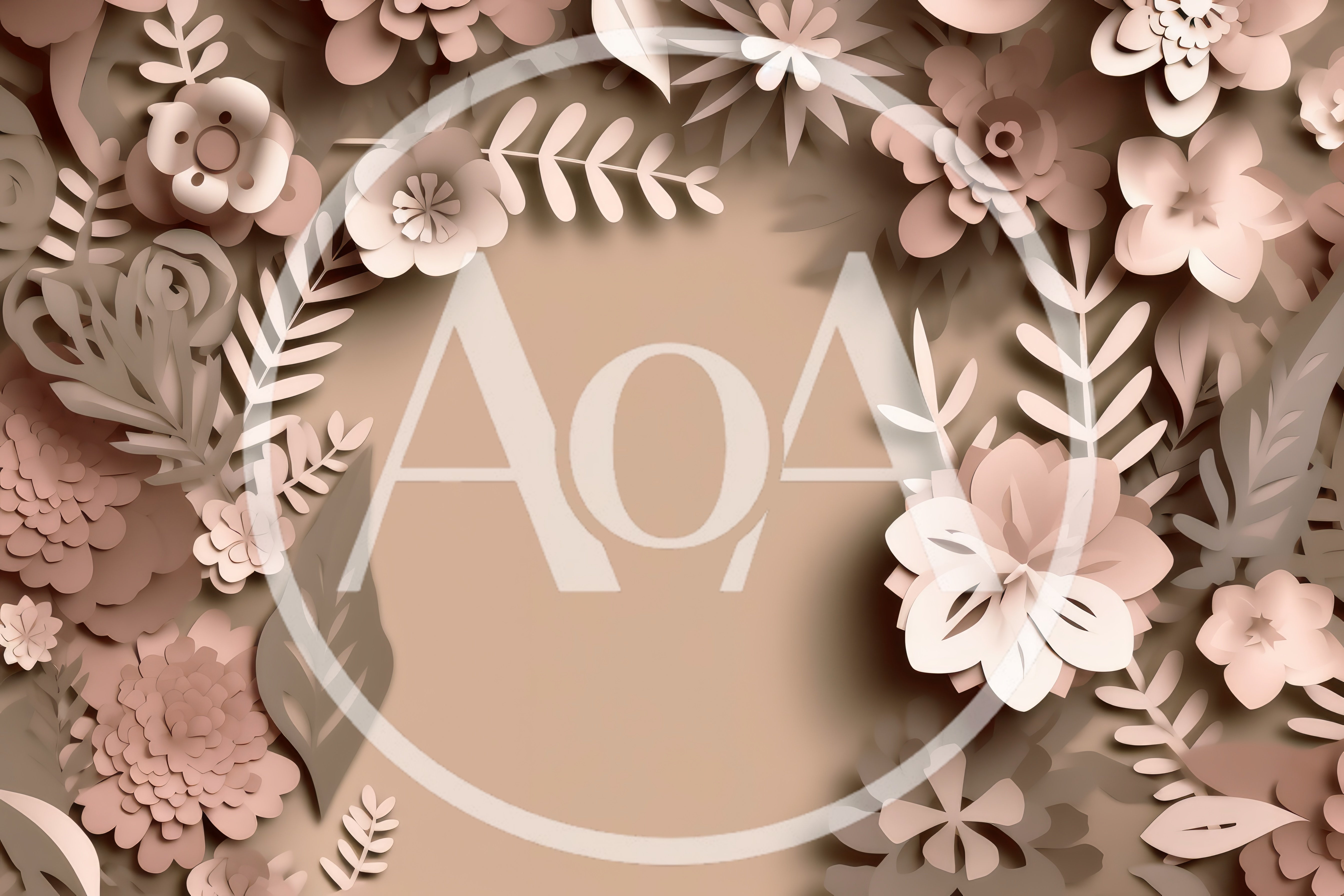 Paper Cutout Floral Frame Background
