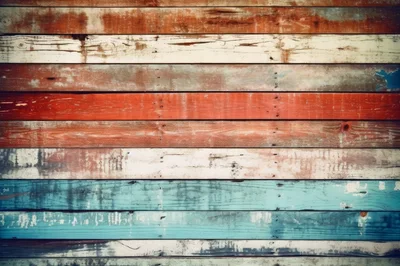 Distressed Multi Colored Painted Wooden Planks Background