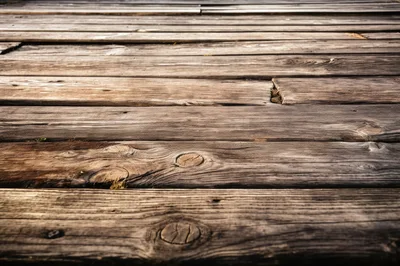 Weathered Wooden Planks Of An Old Boardwalk