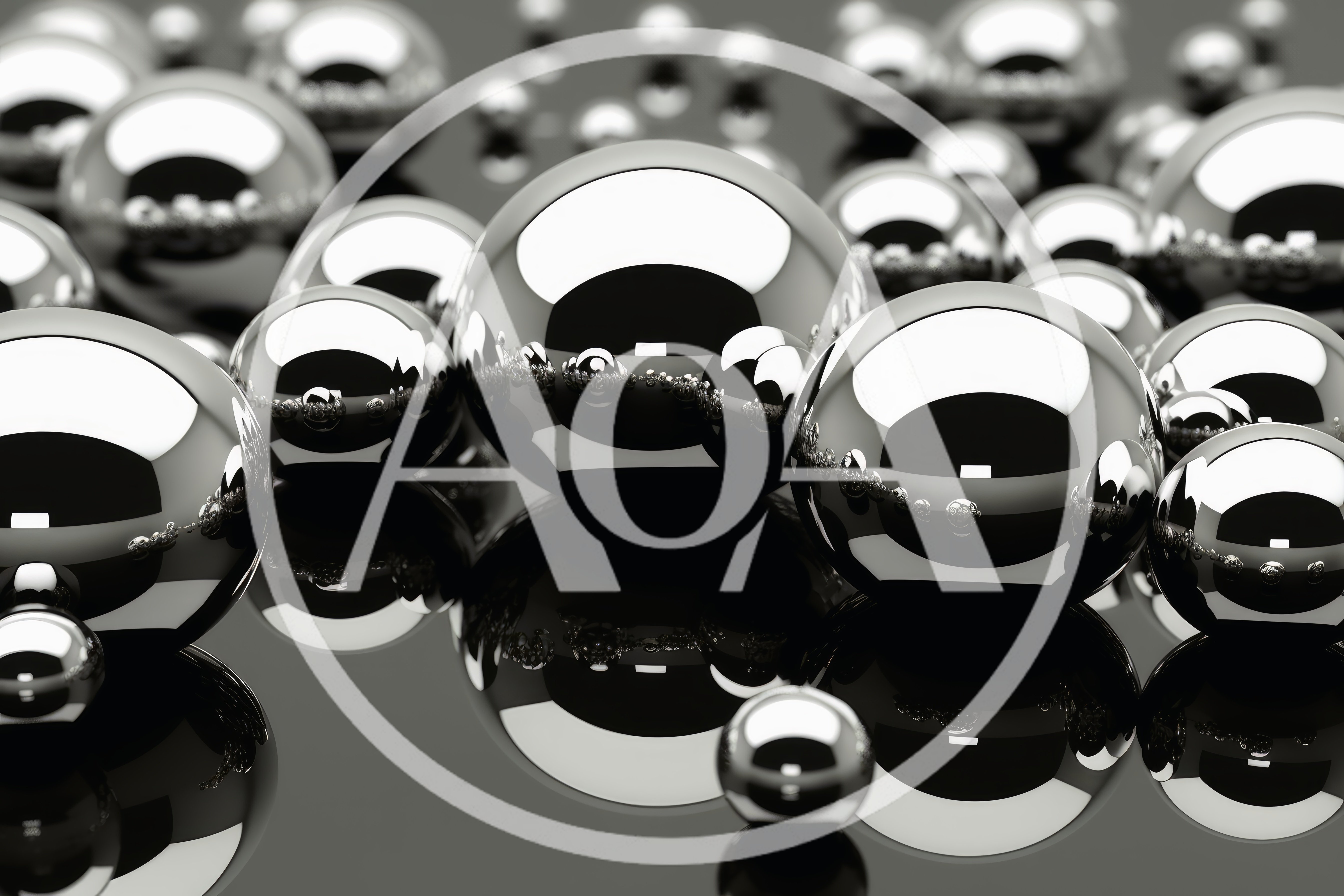 Abstract Chrome Spheres Reflecting On A Dark Surface