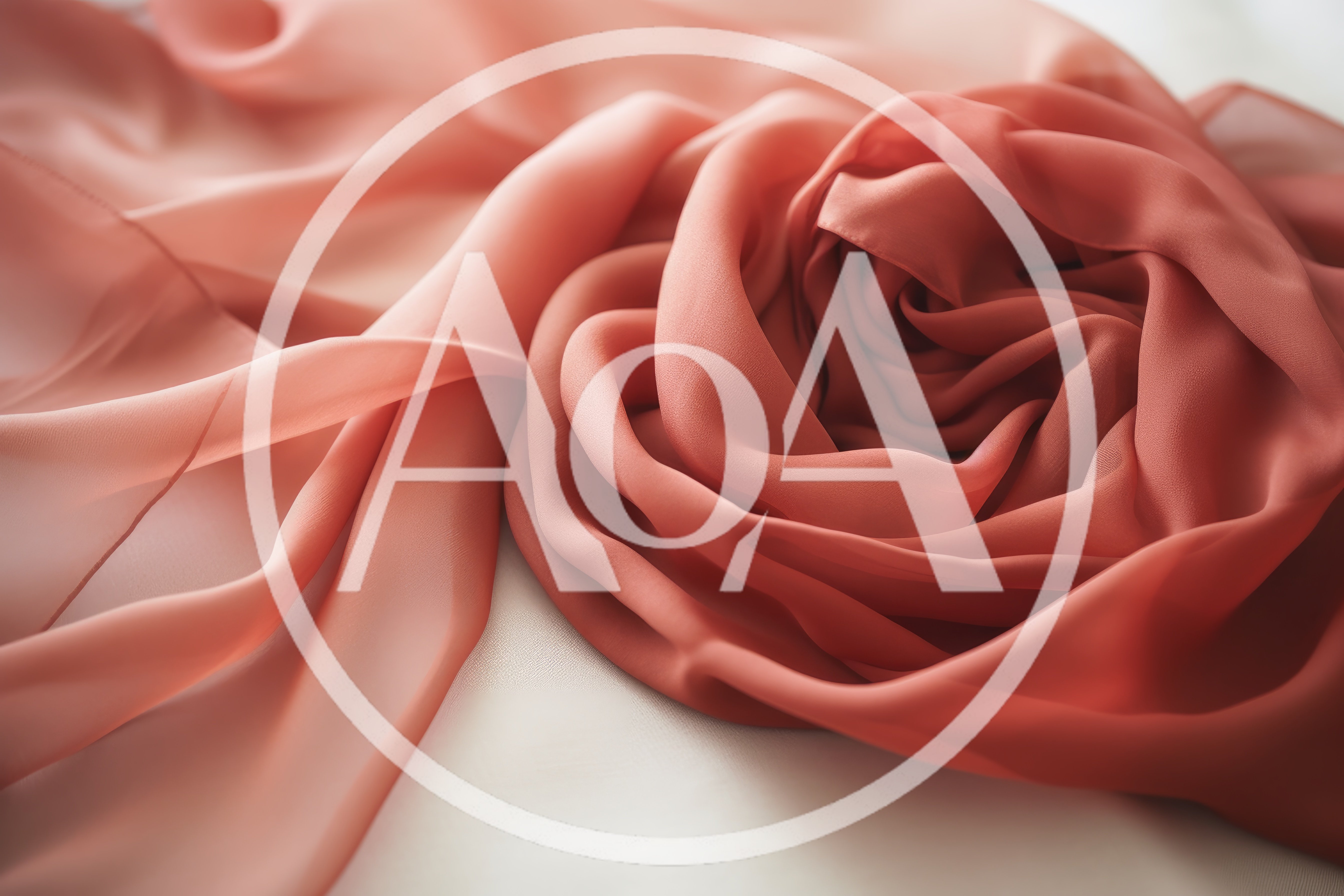 Soft Peach Chiffon Fabric Draped In Rose Shape