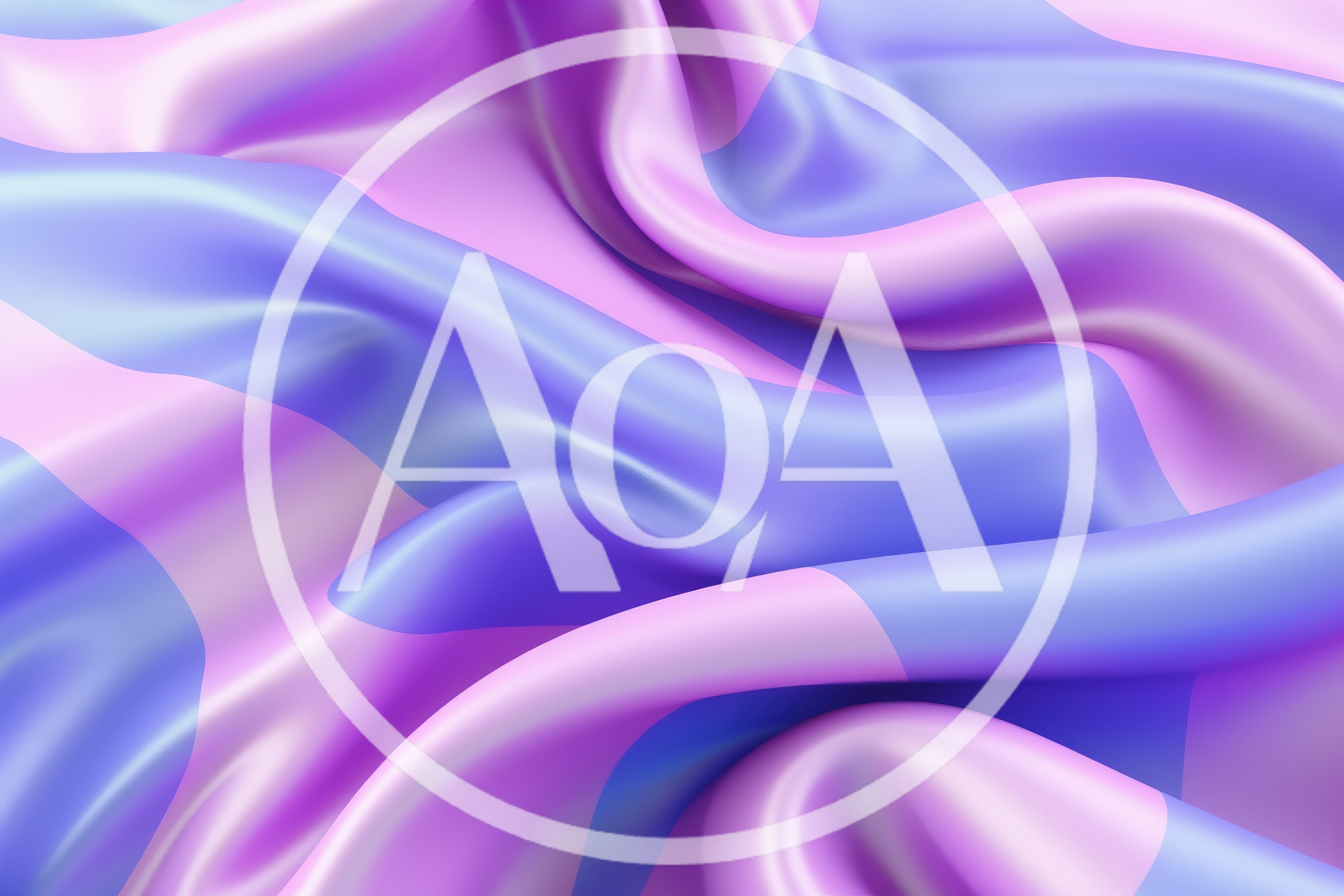 Abstract Wavy Silk Fabric With Purple And Pink Stripes