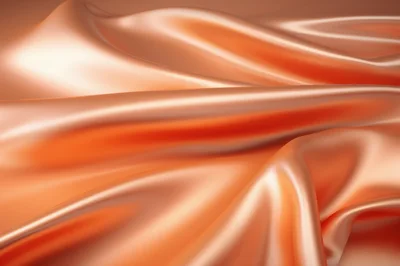 Abstract Flowing Peach Satin Fabric Background