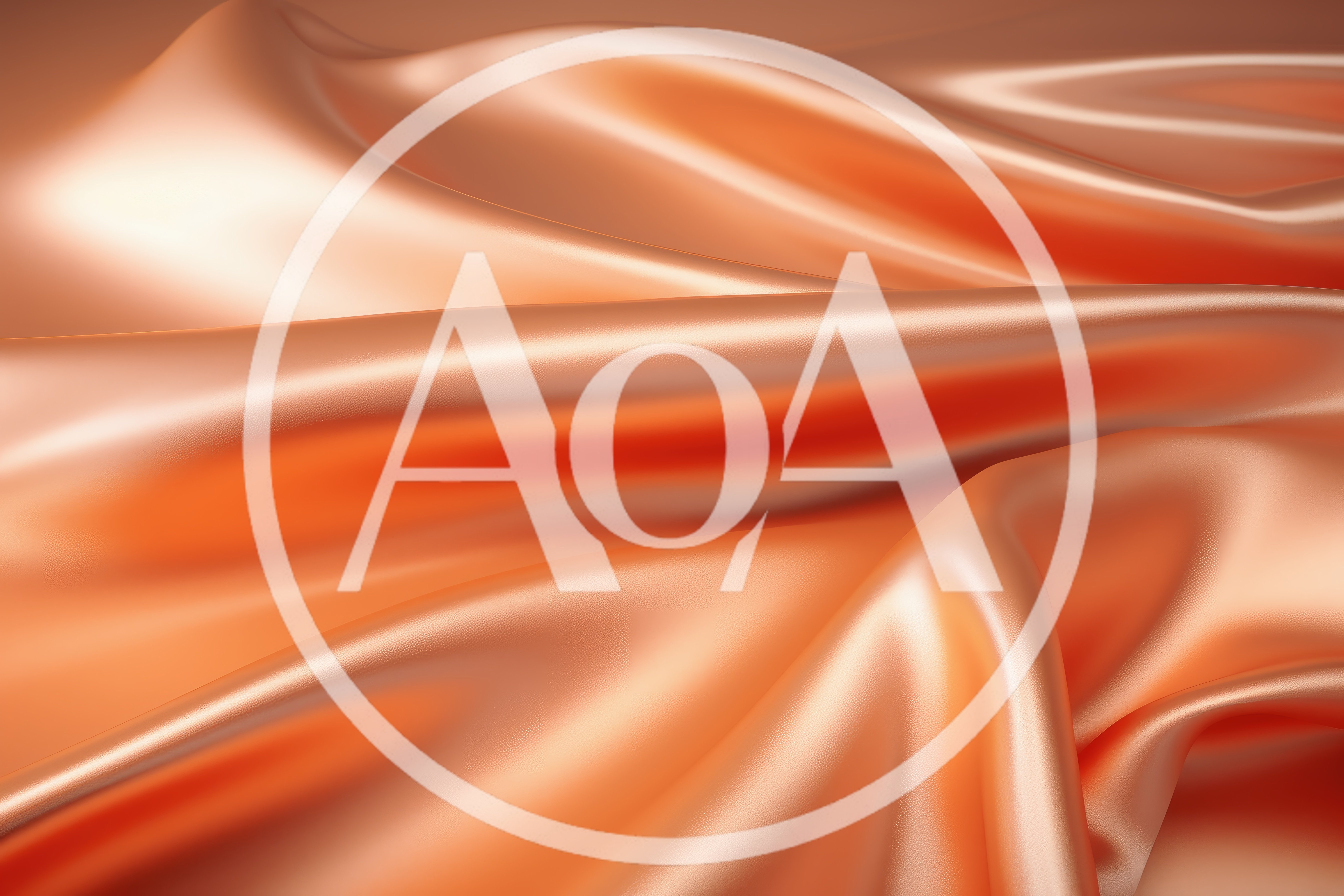 Abstract Flowing Peach Satin Fabric Background