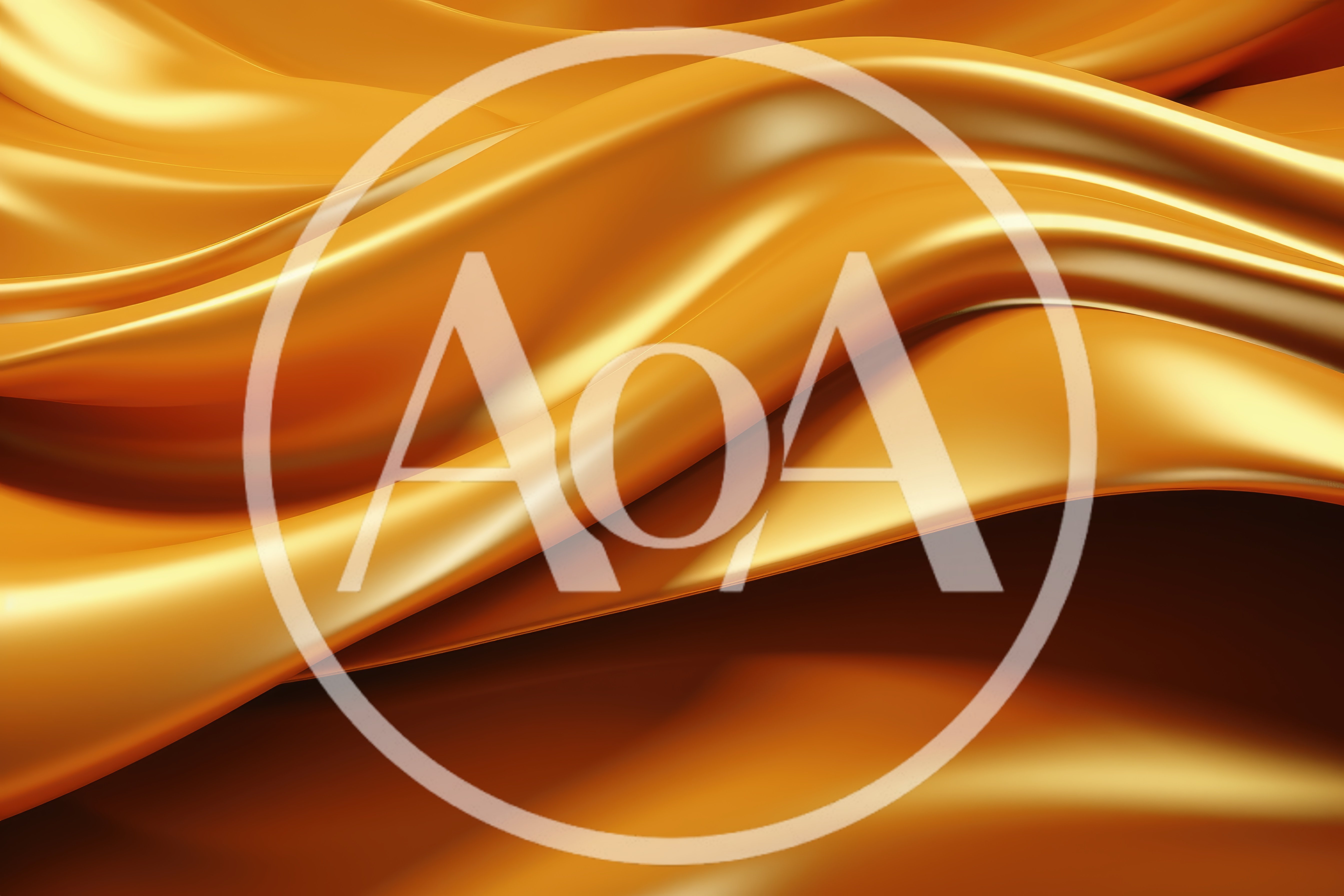Abstract Golden Silk Fabric Waves Background