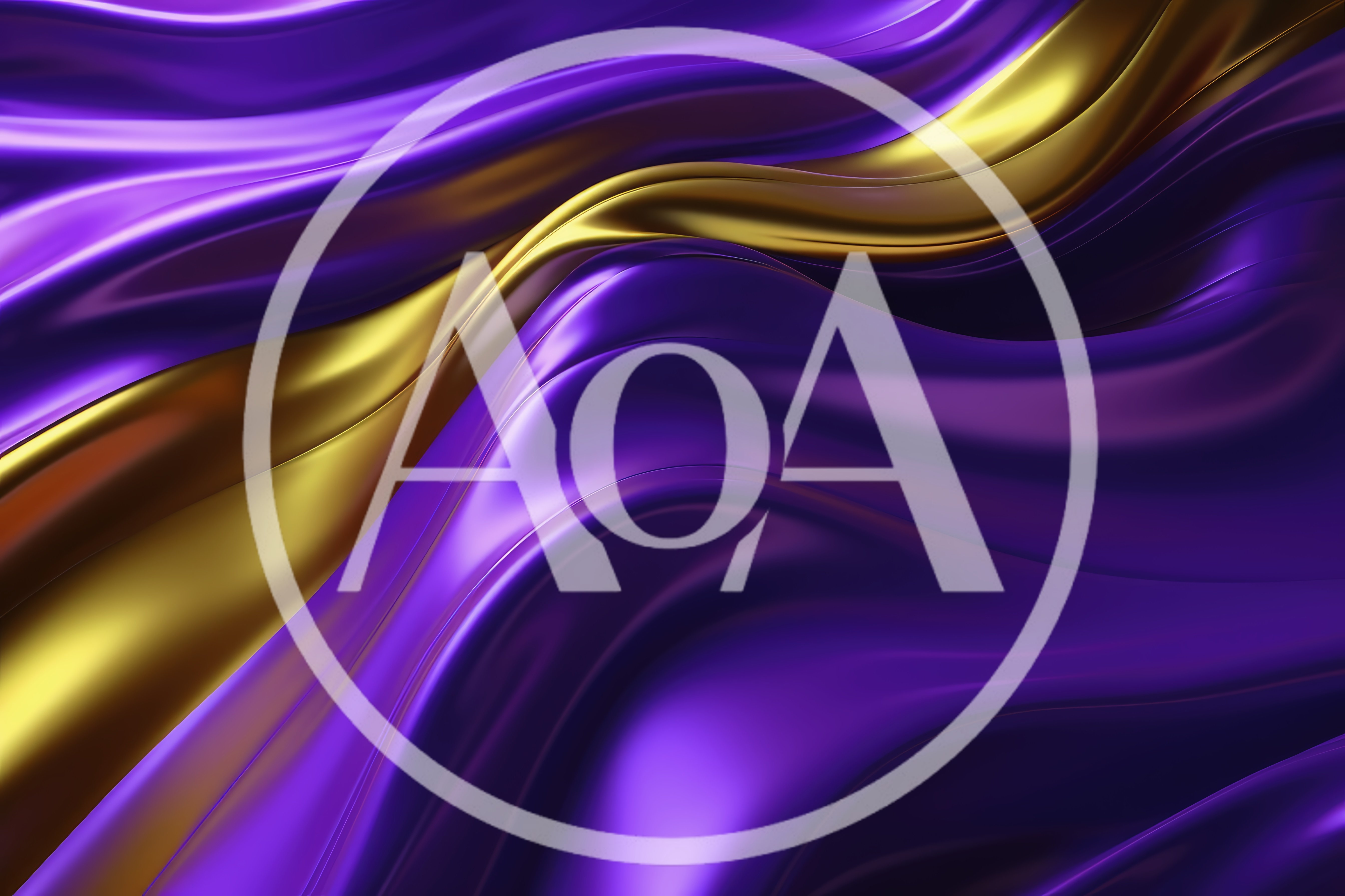 Abstract Flowing Purple And Gold Silk Fabric Background
