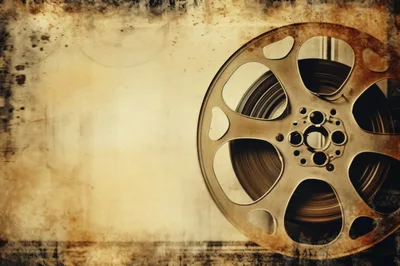 Vintage Film Reel On Grunge Background