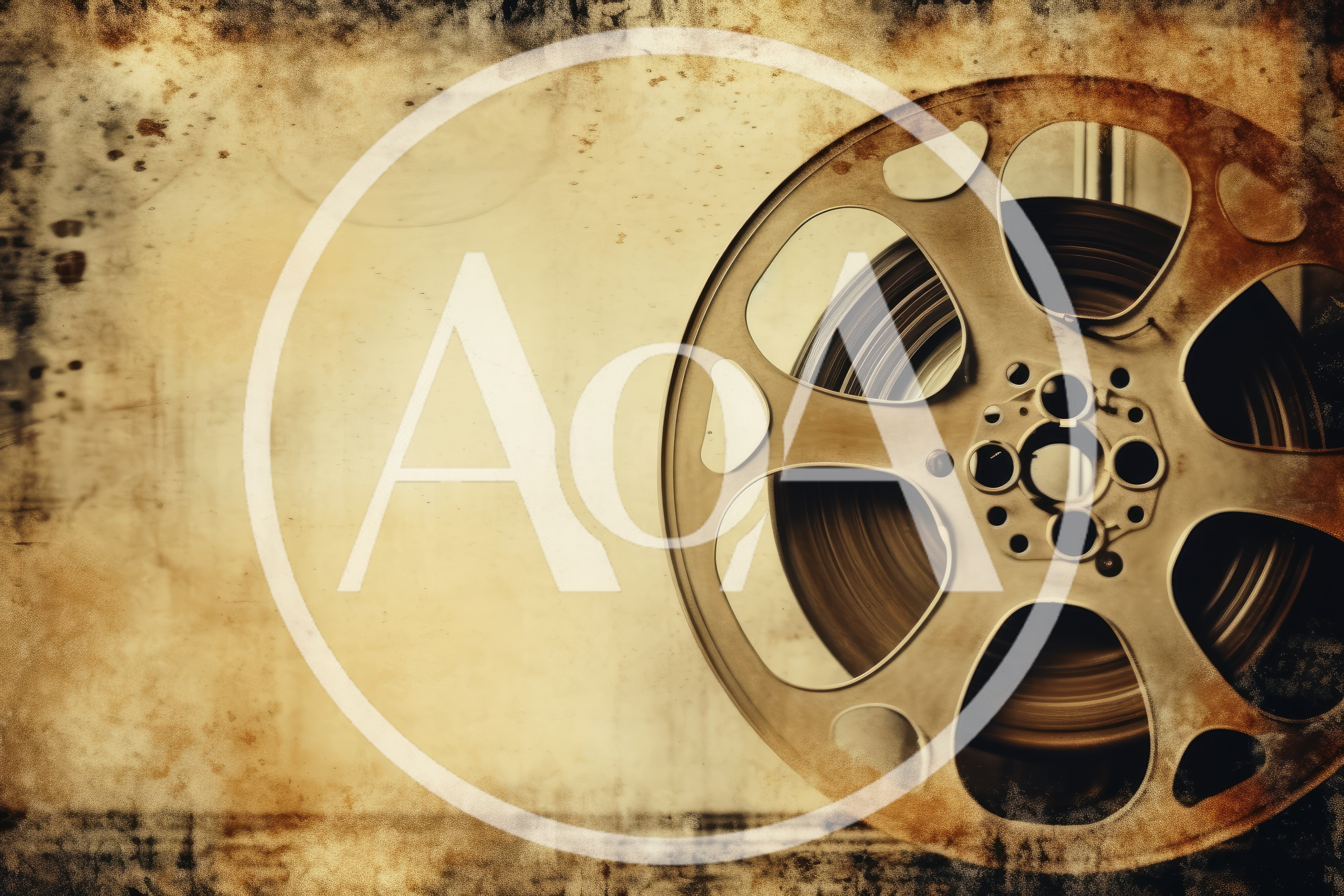 Vintage Film Reel On Grunge Background
