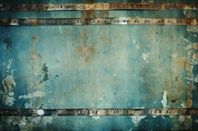 Weathered Metal Surface With Vintage Film Strip Borders