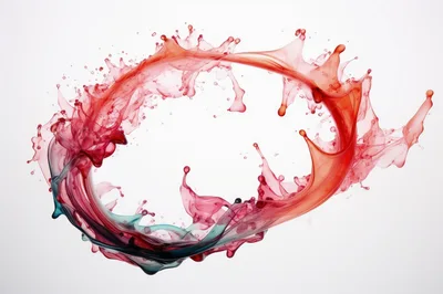 Abstract Red And Blue Liquid Splash Ring