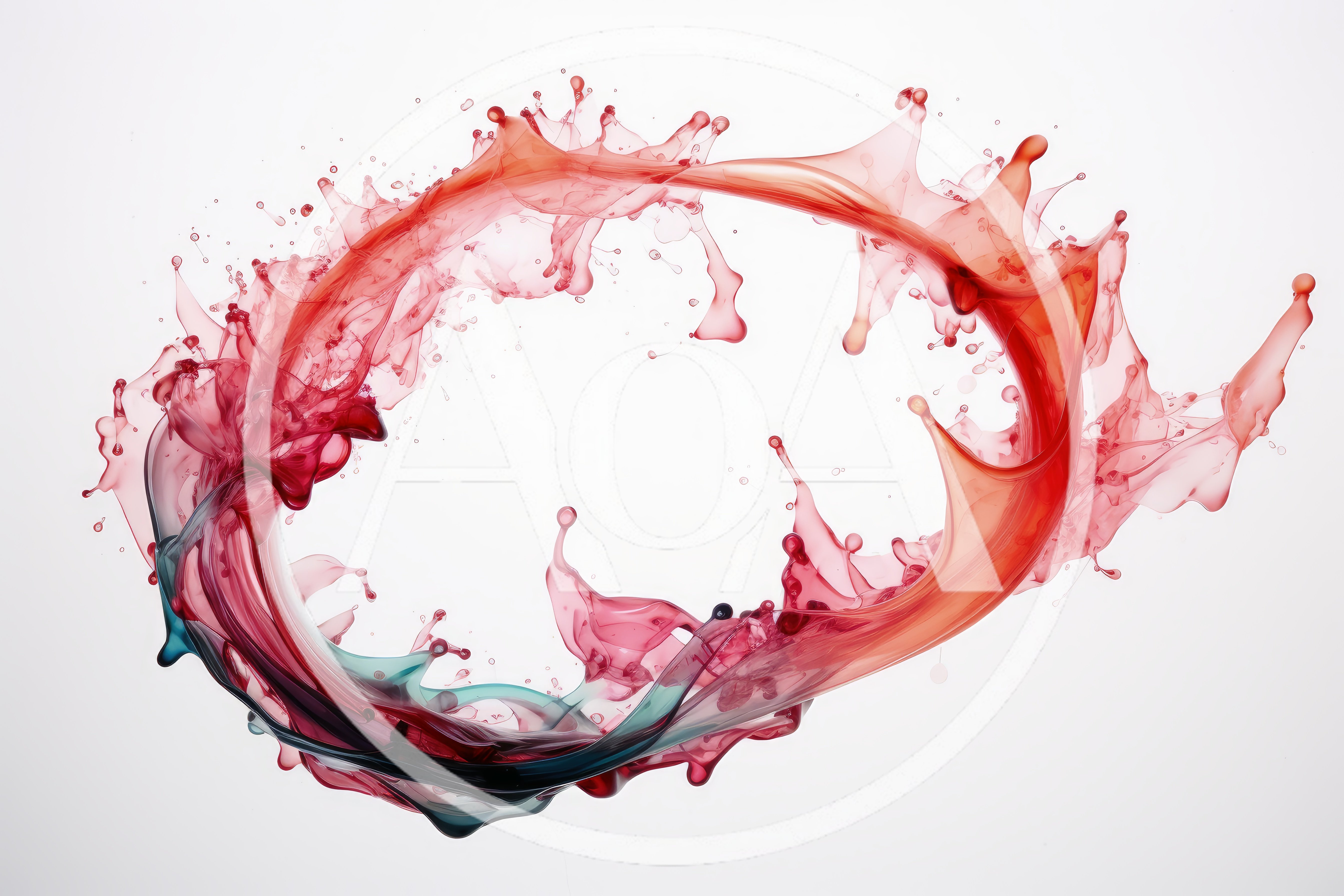 Abstract Red And Blue Liquid Splash Ring