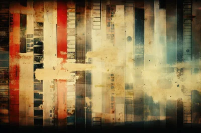 Abstract Grunge Texture With Vertical Film Strip Elements