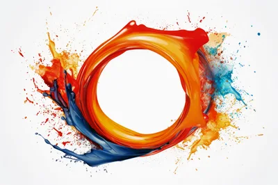 Abstract Circular Paint Splash Frame
