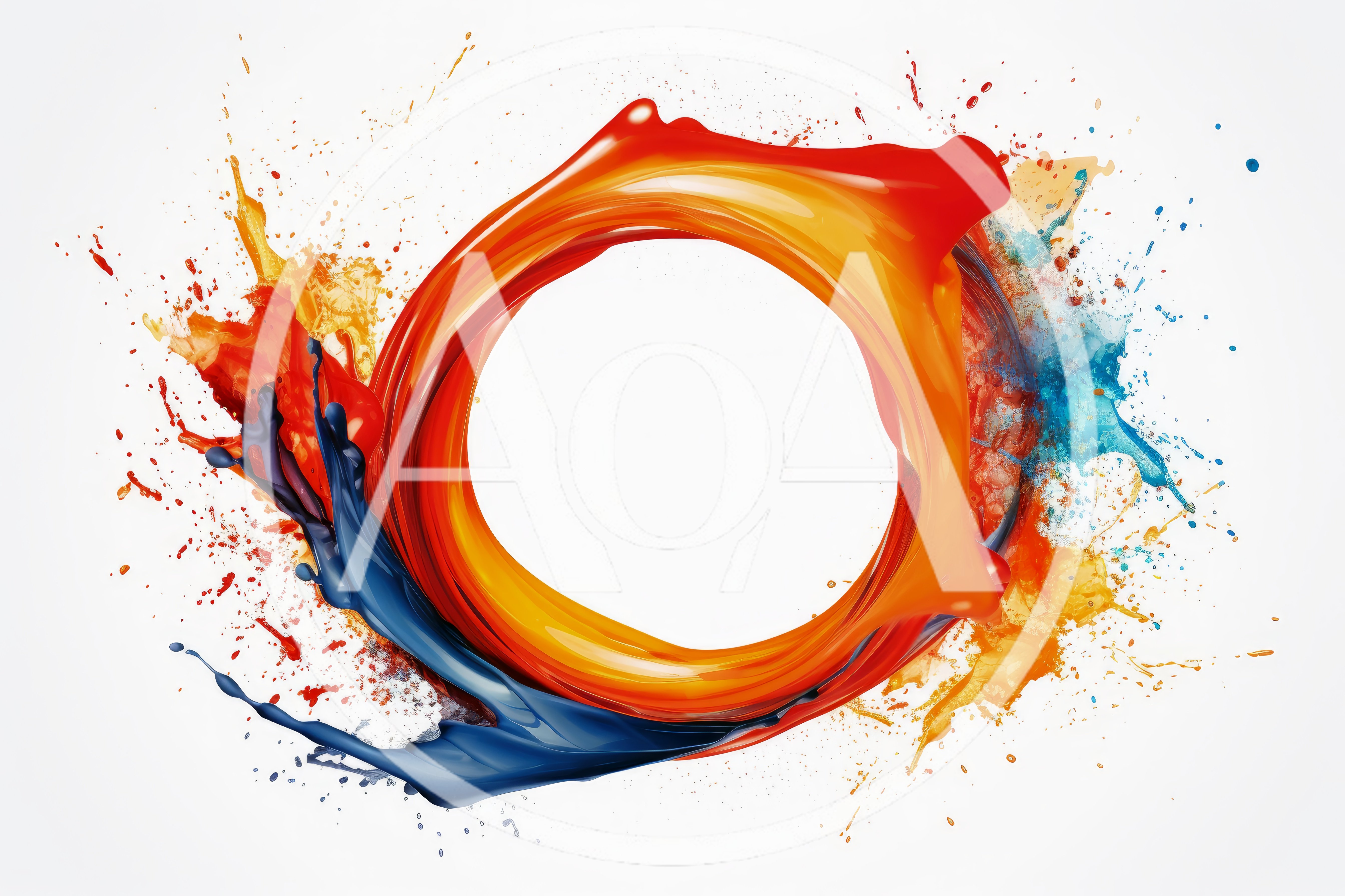Abstract Circular Paint Splash Frame
