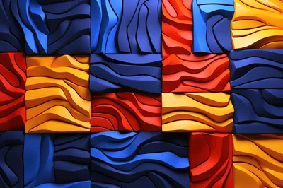 Abstract 3D Wavy Geometric Wall Panel Texture