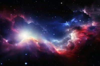Vibrant Deep Space Nebula With Glowing Stars