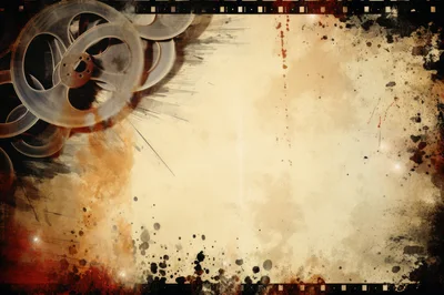 Vintage Film Reel Background With Grunge Texture
