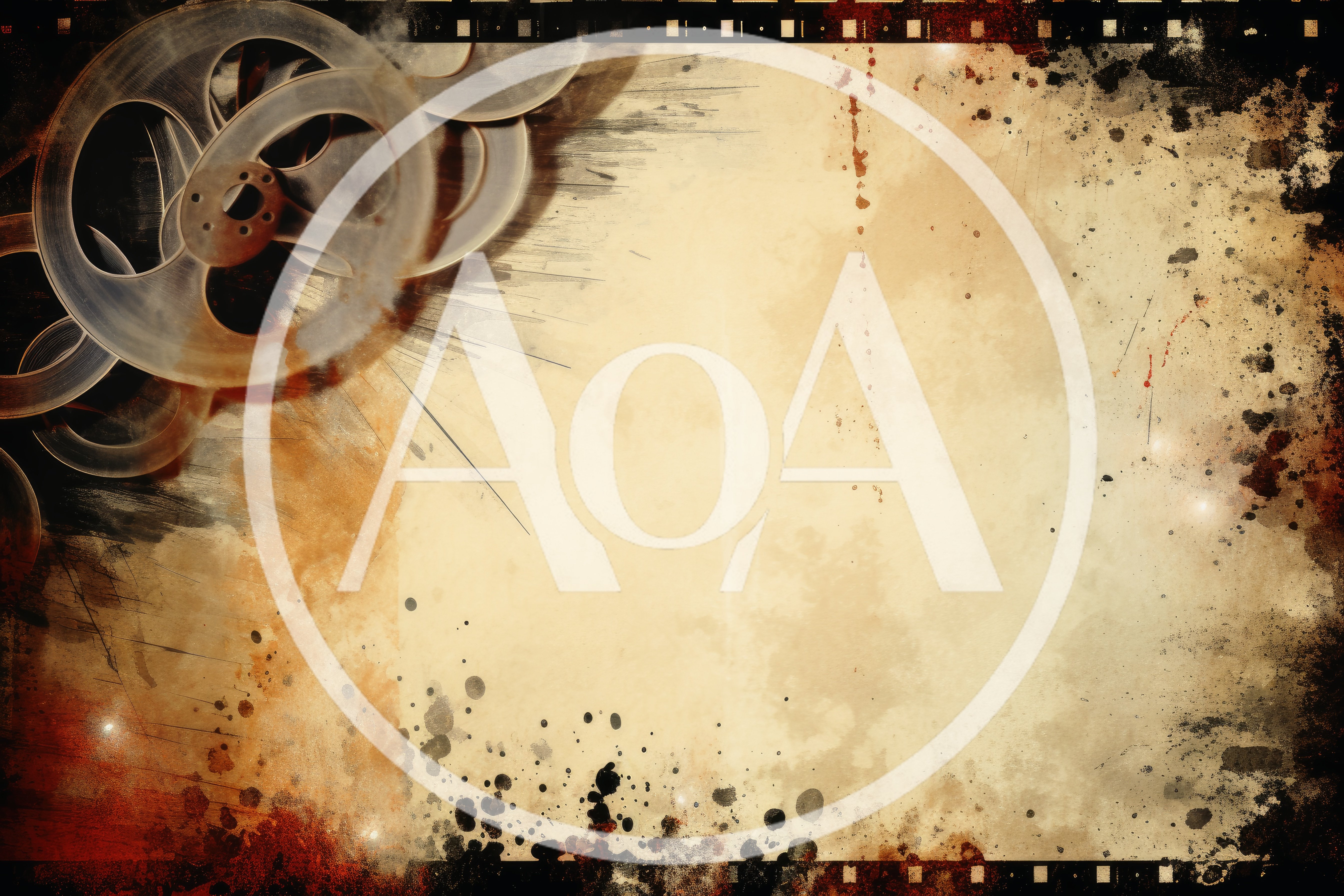 Vintage Film Reel Background With Grunge Texture