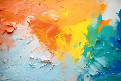 Abstract Oil Painting With Vibrant Impasto Texture