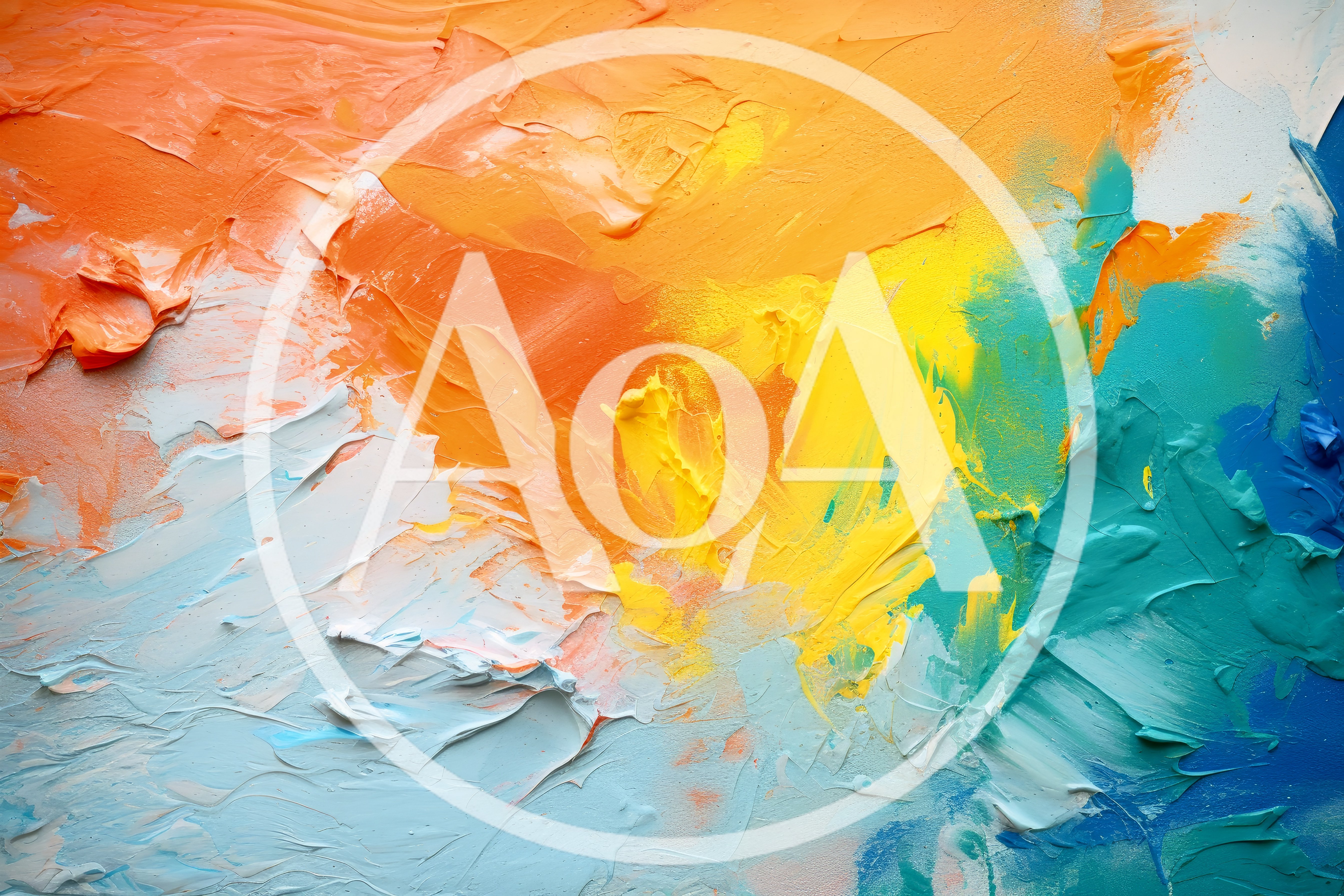 Abstract Oil Painting With Vibrant Impasto Texture