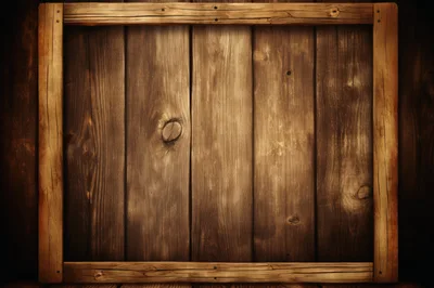 Rustic Wooden Frame With Vertical Planks Background