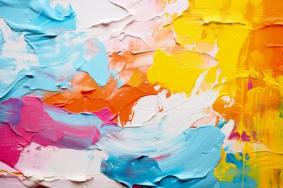 Abstract Oil Painting With Thick Impasto Texture