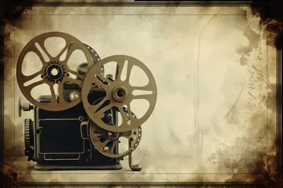 Vintage Film Projector With Reels