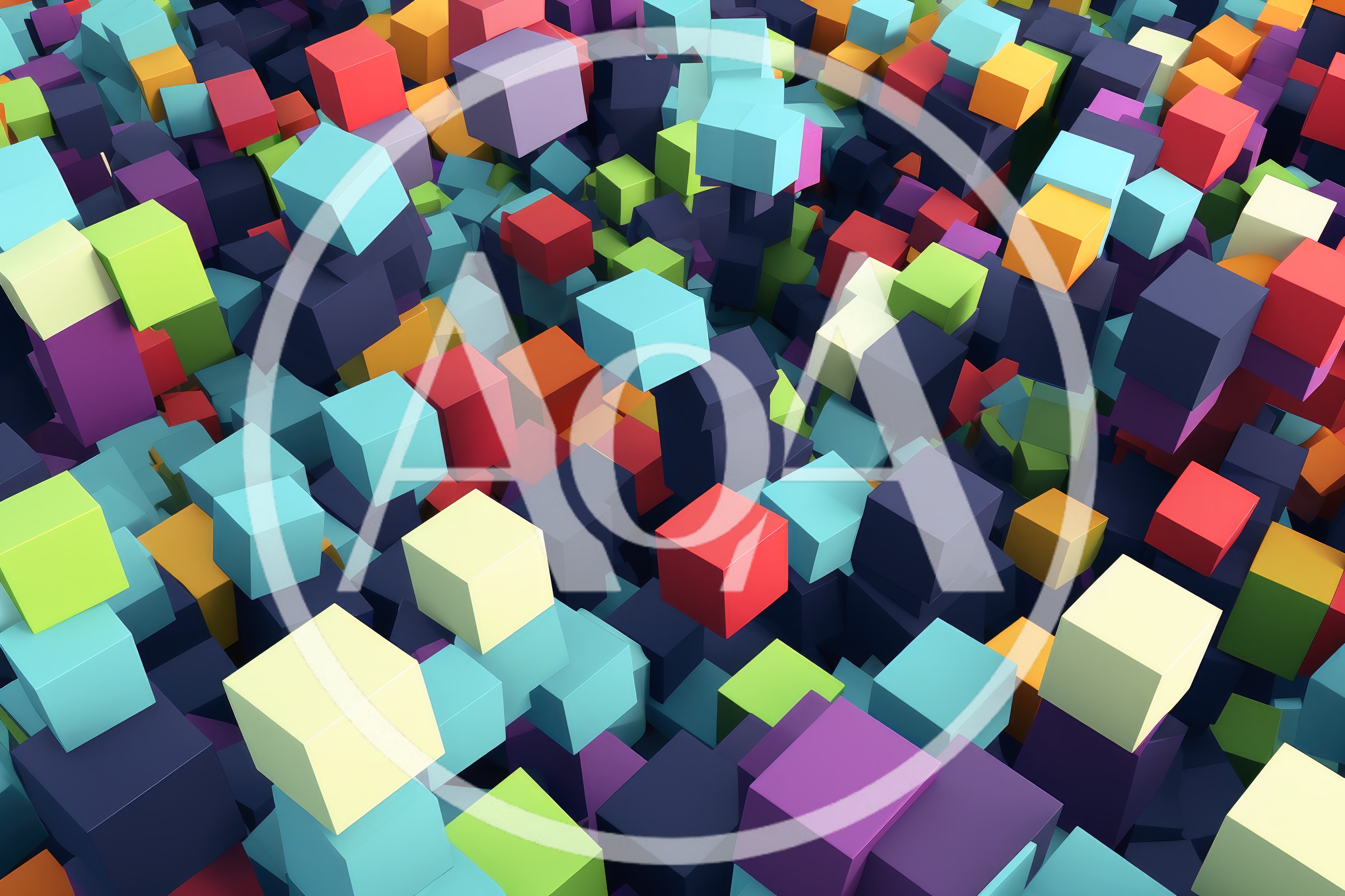Abstract 3D Background With Colorful Floating Cubes