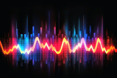 Abstract Digital Audio Waveform Visualization