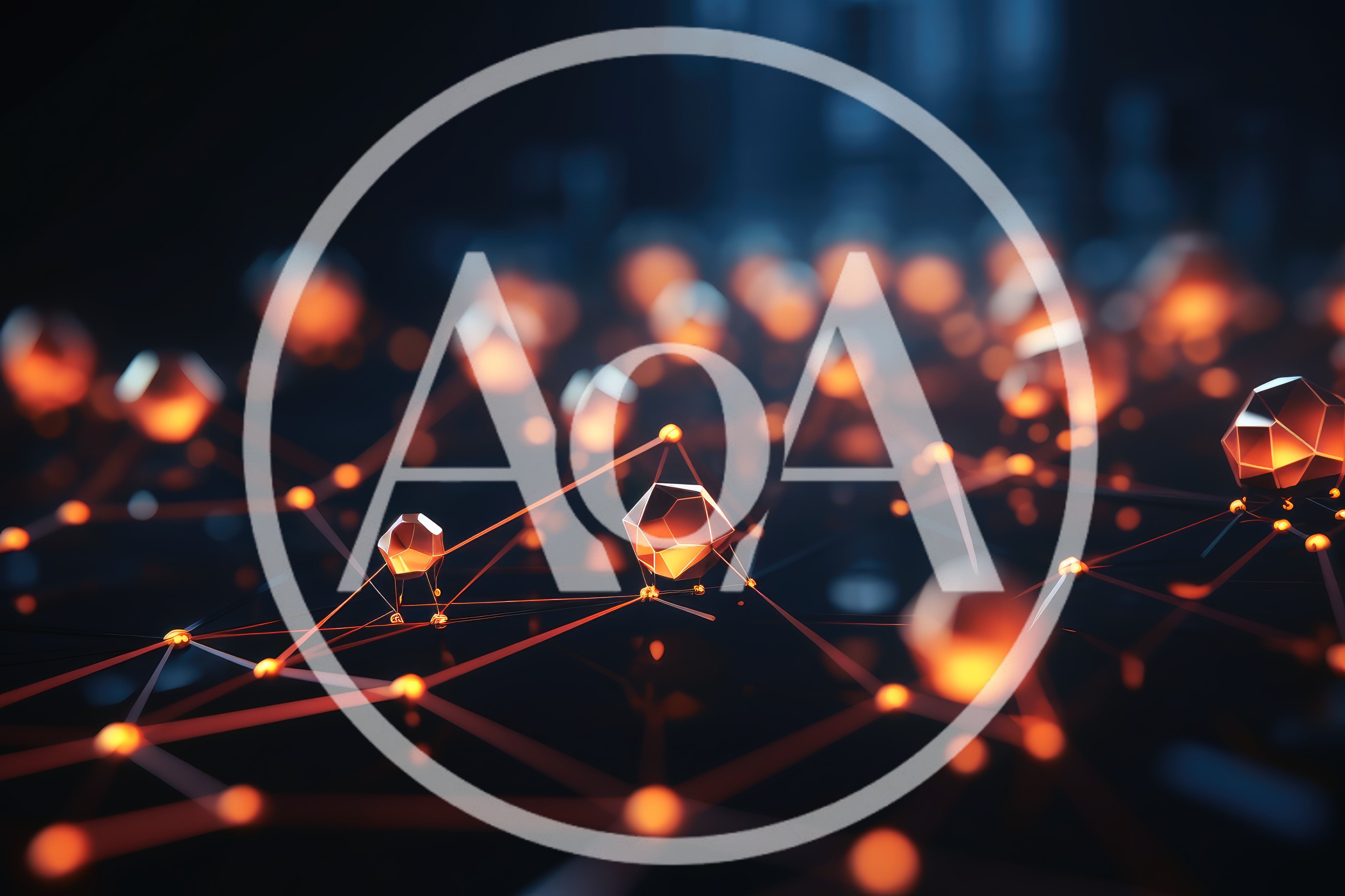 Abstract Digital Network With Glowing Geometric Nodes