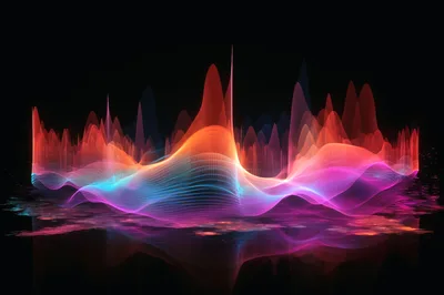 Abstract Digital Sound Wave Visualization