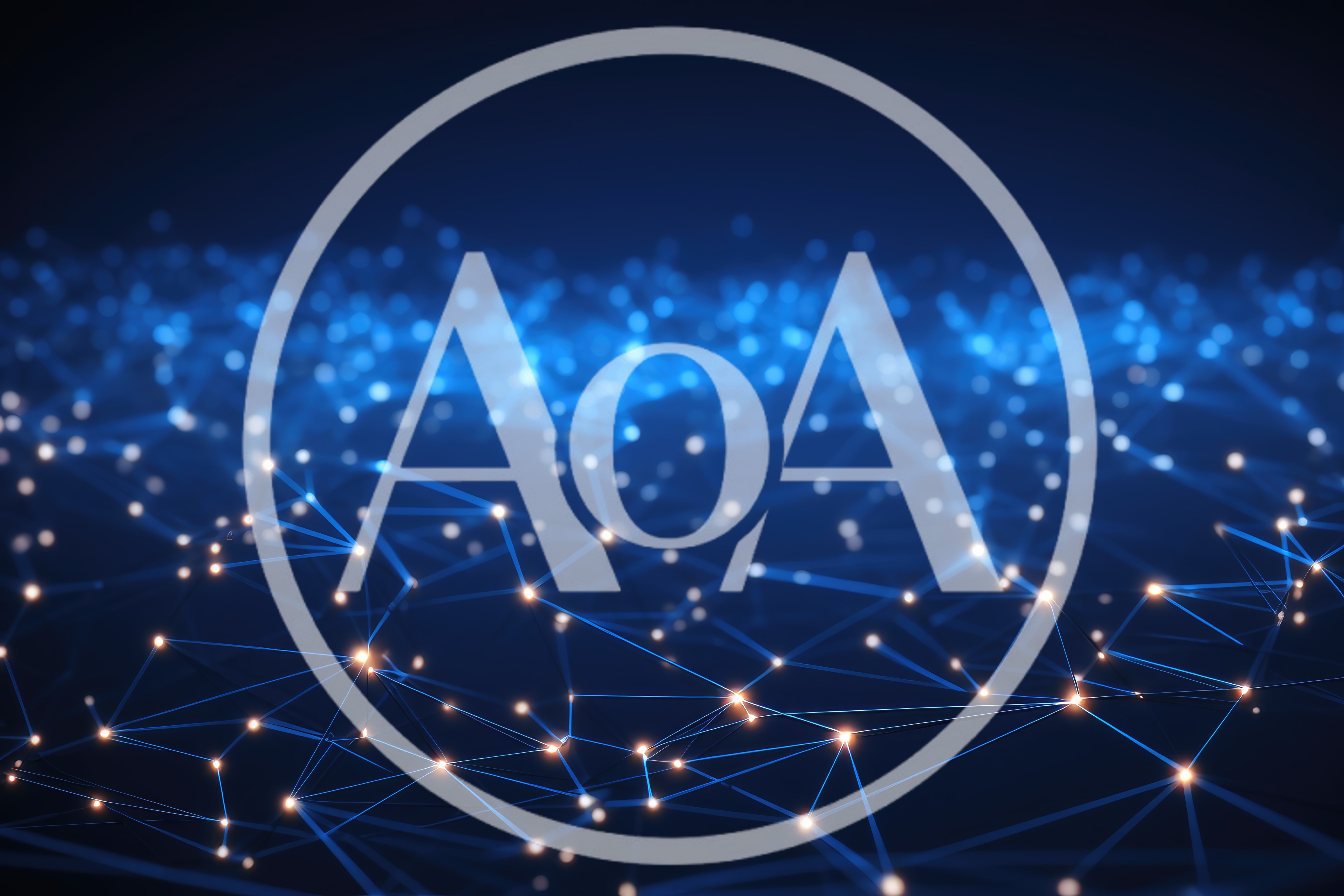 Abstract Digital Network Connection With Glowing Nodes
