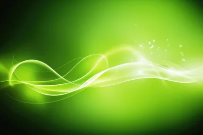 Abstract Green Light Waves Background
