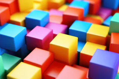 Abstract Background of Colorful 3D Cubes