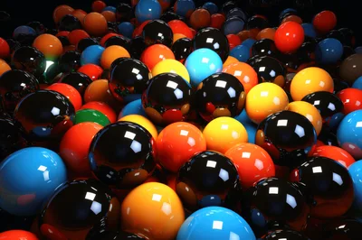 Abstract Background of Glossy Multicolored Spheres