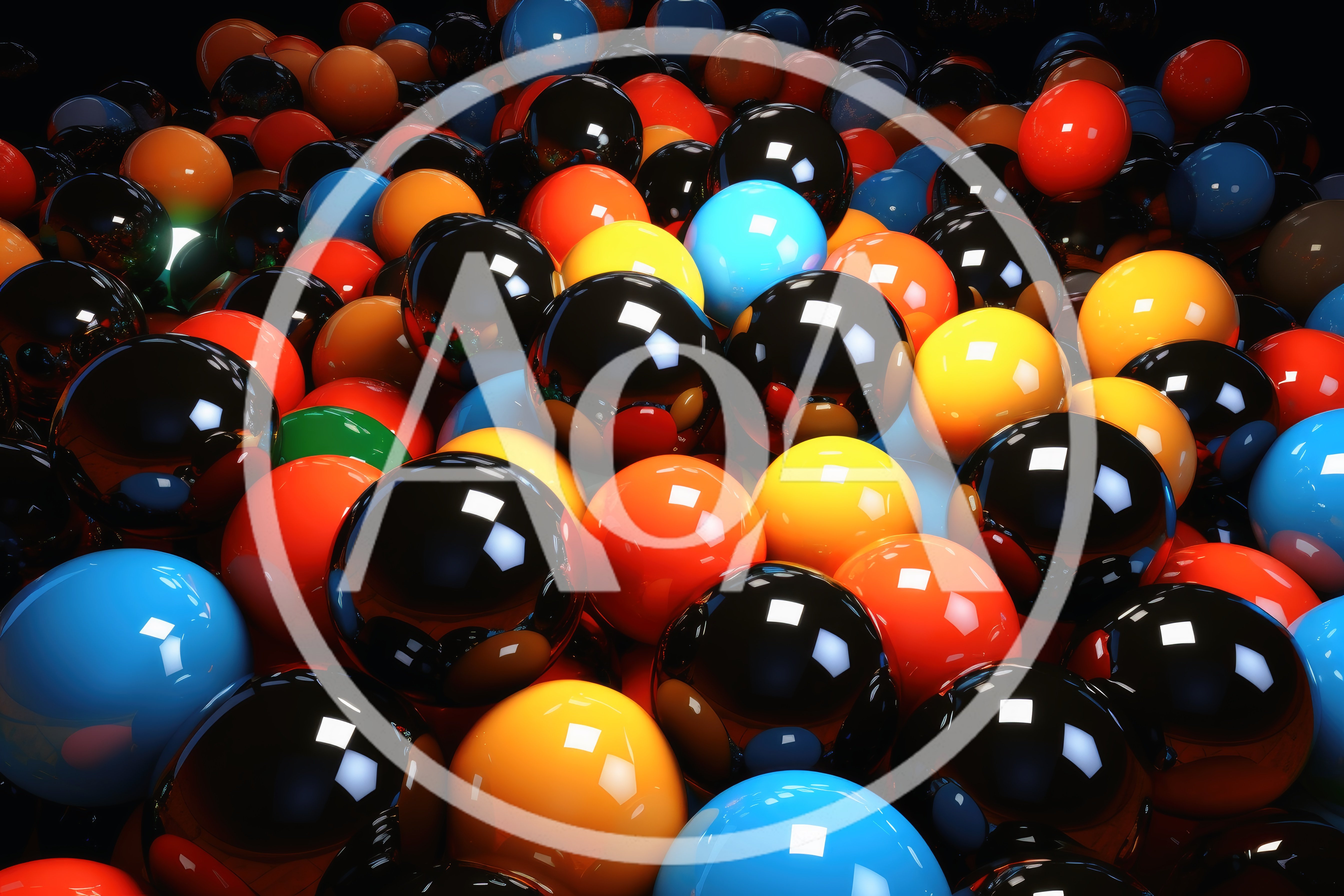 Abstract Background of Glossy Multicolored Spheres