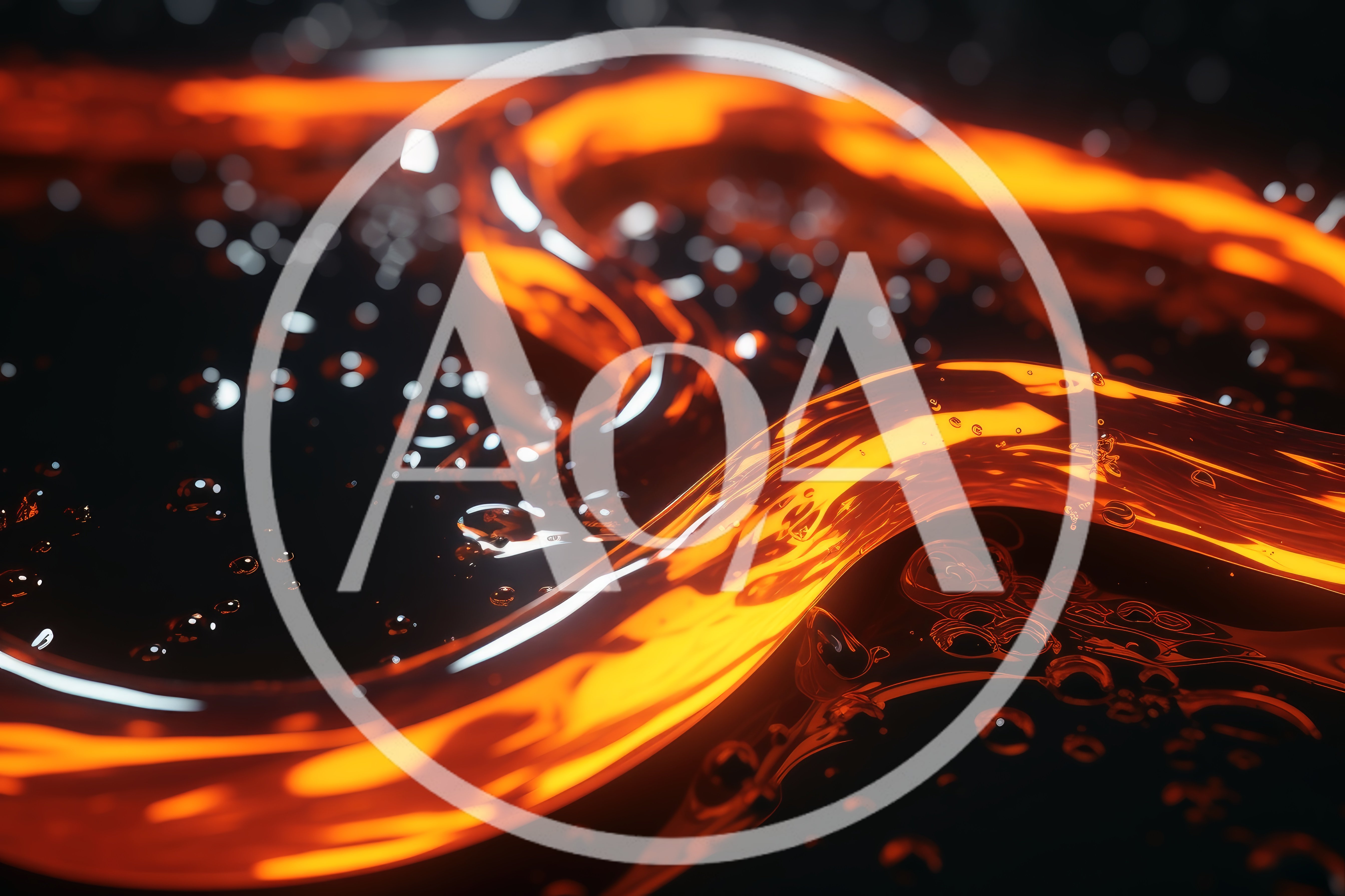 Molten Orange Liquid Flowing Over Dark Surface