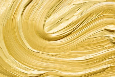 Abstract Swirls Of Thick Yellow Oil Paint