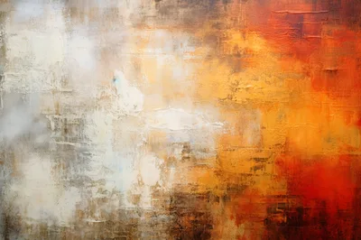 Abstract Oil Painting With Warm Earth Tones