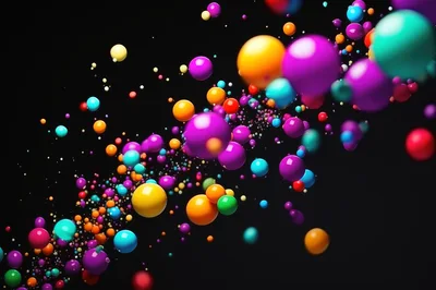 Abstract 3D Render of Colorful Floating Spheres