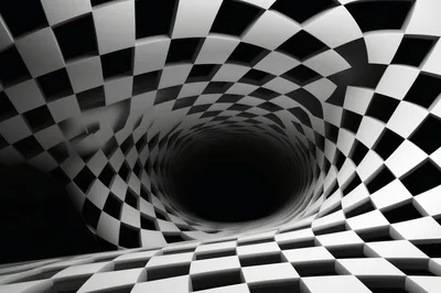Abstract 3D Checkerboard Tunnel Animation